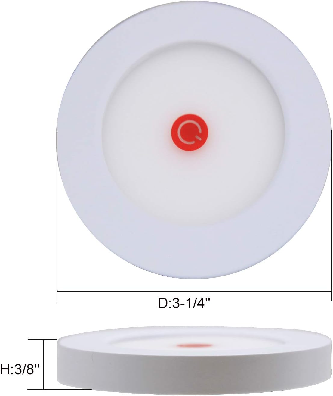 2 Color Temp 3000K / 4000K Dimmable Surface Mount RV Dome Light with