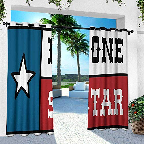 Hengshu Texas Star Patio Curtains Lone Star Flag United States Of