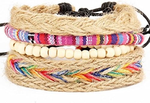 Fariishta Jewelry Colorful Nepal Handmade Multilayer Woven Multi Strand Leather Bracelet