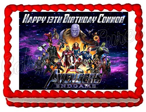 Avengers End Game Edible Cake Image Cake Topper