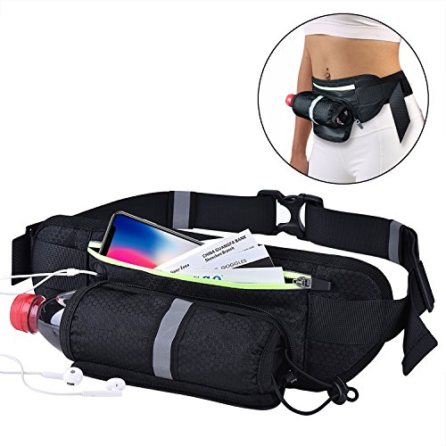 CHETONE Running Belt Runner Waist Pack Fanny Pack Ultra Light Bounce Free Waist Pouch Fitness Outdoor Sports Pockets Adjustable iPhone X 8 7 6 Android Mobile Belt for Men, Women during Exercise