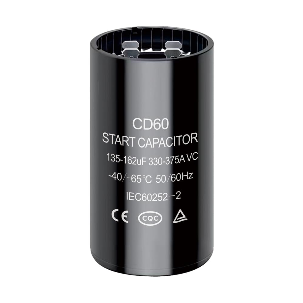 Photo 1 of 135-162 uf/MFD CD60 Round Start Capacitor ±20% 50/60 Hz 330-375 VAC VAC Round Motor Well Pump Start Capacitor (135-162 uf/MFD)