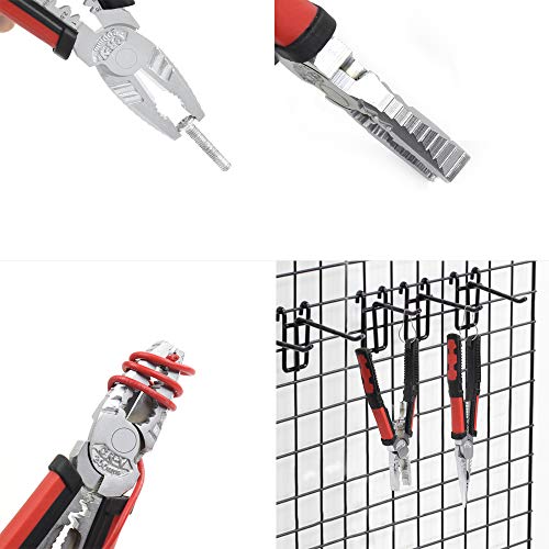 Linesman Pliers Multi-function Combination Pliers, Quickly Screw Extractions, 8-inch Portable Heavy Duty Pliers with Wire Stripper/Crimper/Cutter/Gripping Function, 5 Ways Crimping, Heavy Duty Pliers - Thumbnail 6