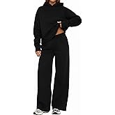 ETCYY NEW Womens 2 Piece Lounge Sets Bow Trim Print Hoodie Set Fall Fashion Oversized Sweatshirts Wide Leg Sweatpants