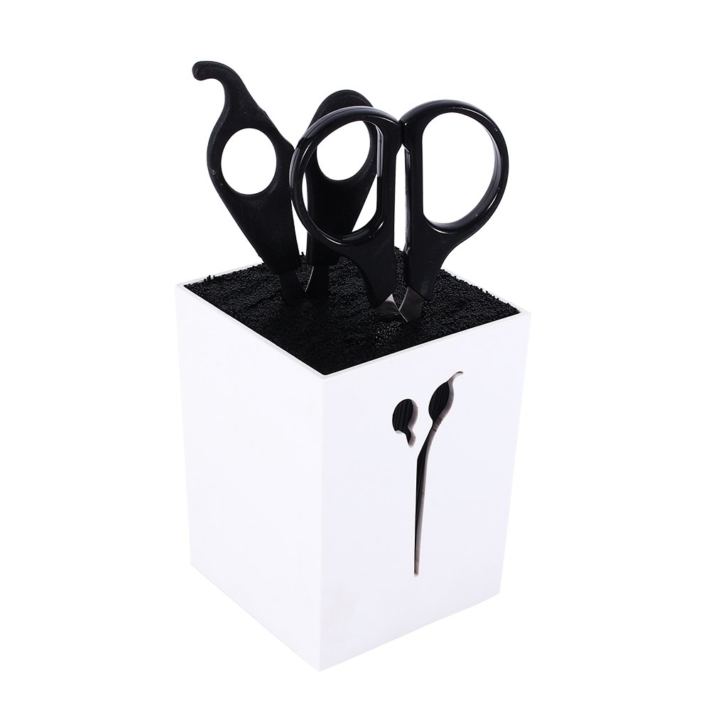 Professional Salon Scissors Holder Hairdressing Barber Combs Clamps Stand Container Scissors Storage Box Stylish Organizers (Color : White)