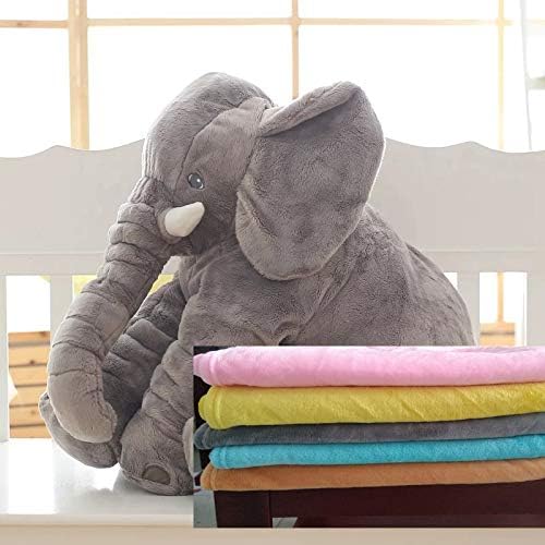 Giant Plush Elephant + Crystal Super Velvet Flannel Blanket Two-Piece Set, Cute Baby Pillow Cushion, Baby Toddler Baby Hug Quilt, accompany her to Sleep, Birthday Gifts and Valentine's Day
