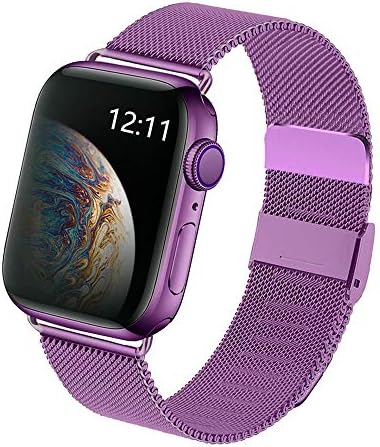THREEWEN Compatible Watch Band 38mm 42mm 40mm 44mm, Stainless Steel Mesh Magnetic Replacement Strap for Series 4, Series 3, Series 2, Series 1