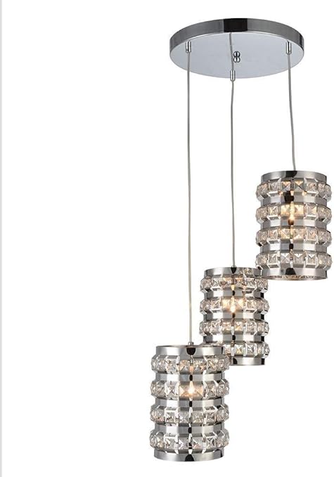 Araña de luces Cristal de plata Led Lámpara de techo simple y elegante