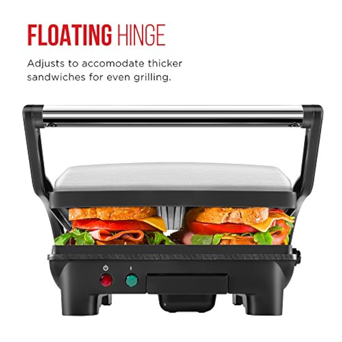 NonStick Maker Sandwich Breakfast Panini Grill Press Electri Gourmet