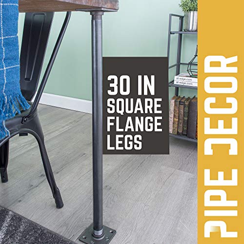 PIPE DECOR 1 in. X 30 in. Square Flange Table Legs (4 Pack), Industrial