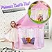 Campela Pink Princess Tent Teepee Castle Girls Large Playhouse - Kids Dream Play Tents with Star Lights for Children Indoor and Outdoor Games 55'' x 53'' (DxH)