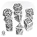 Q-Workshop Dwarven White & Black RPG Ornamented Dice Set 7 Polyhedral Pieces