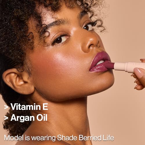 wet n wild Mega Last Rich Satin Lip Color, Rich Creamy Color with Satin Finish, Infused with Vitamin E & Moisturizing Argan Oil, Lightweight, Silky-Smooth, Vegan & Cruelty-Free - Berried Life