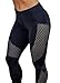 DCOIKO Women High Waist Fitness Stretchy Leggings Yoga Pants Sport Running Breathable Tights (L,Black)