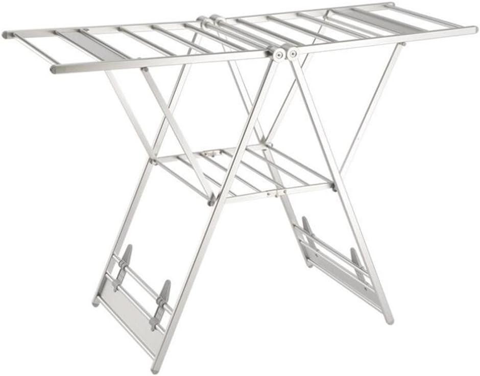 Wooden Coat Clothes Hangers with Non Slip Trouser Bar Heavy Duty Foldable Indoor Outdoor Gullwing Drying Rack, Adjustable Space-Saving Clothes Hanger Laundry Clothing Organization Rack with Bottom Rack , B