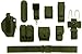 Ultimate Arms Gear OD Olive Drab Green 10pc Police-Law Enforcement-Security Gear Modular Nylon Duty Belt With Pistol/Gun Holster Fits Glock Handgun