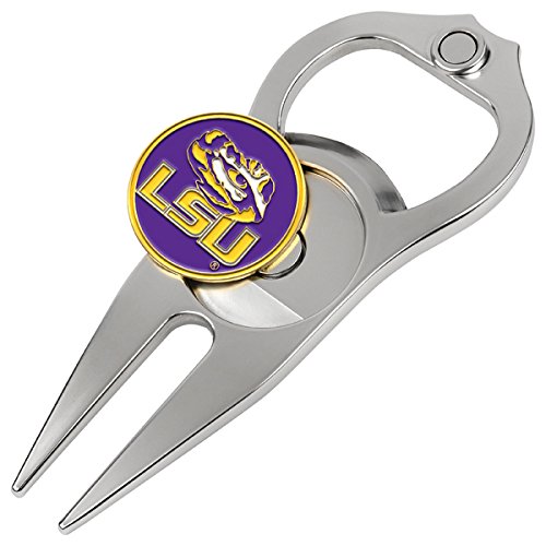 LinksWalker LSU Tigers - Hat Trick Divot Repair Tool with Magnetic Golf Ball Marker