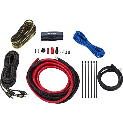 Kicker Comp RT 12 Inch Thin Down Firing Enclosure Package with 46CXA4001 Amplifier and Wire kit 
