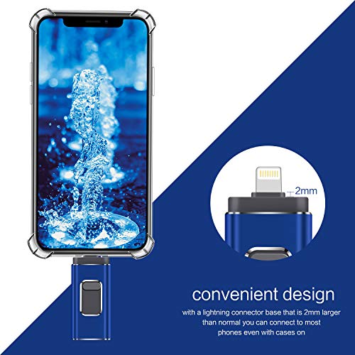 USB Flash Drive for iPhone 256gb Memory Stick LTY Photo Stick USB 3.0 Jump Drive Thumb Drives Externa Lightning Memory Stick for iPhone iPad Android and Computers (blue-256GB)