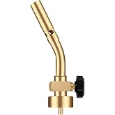 DOMINOX Propane Torch Head, Manual Start Brass Brazing Torch | Tead Head Fuel by Propane CGA600 Cylinder, Blow Torch for Soldering, Brazing, Thawing, Heat Application (Only Torch)