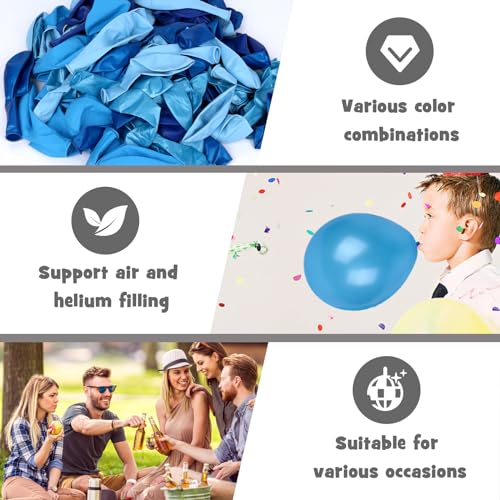 AMOR PRESENT 110PCS Party Balloons, 12 Inch Latex Balloons Large Balloons Garland Arch Kit for Wedding Birthday Party Decorations Blue