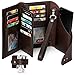 All-in-One RFID Wallet for Women with Wrist Strap - Credit Card & Passport Holder for Women - Large Brown Wristlet Wallet with Universal Phone Holder included