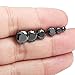 FIBO STEEL Stainless Steel Mens Womens Stud Earrings Black Round Cubic Zirconia Inlaid, 8mm
