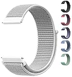 Cooldot 20mm Quick Release Nylon Sport Loop Smartwatch Replacement Strap Bands with Adjustable Closure, Compatible with Samsung Galaxy Watch Active 40mm/Galaxy Watch 42mm/Gear S2 Classic (Silver)