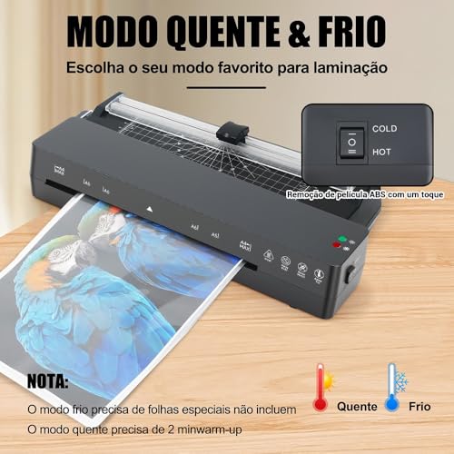Plastificadora, 110V/220V Plastificadora A4 A5 A6 A7 R3 R2, Laminadora, 34 * 13 * 8CM Laminadora, 115°~145° Laminação A Quente E A Frio