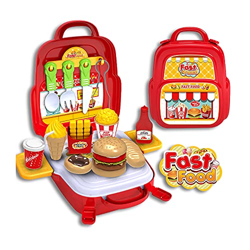 Kids Play Food Toys Pretend Play Kitchen Set Hamburger Fast Food Set