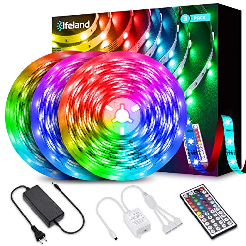 Elfeland LED Strip Lights 39.3ft, RGB Light Strip Kits Color Changing