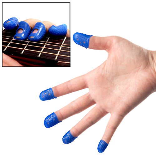COCODE Silicone Guitar Finger Protectors, Guitar Picks, Thumb & Finger Picks, Pick Holder, Music Page Clip and Organizer Box Useful for Acoustic Guitar Starter and Strings Instrument, Totally 28 Packs - Thumbnail 3