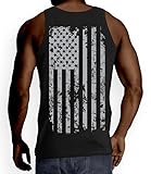 Mens Big Silver American Flag Tank Top T-shirt