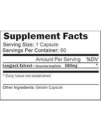 VH Nutrición | longjack | eurycoma longfolia | 500 mg | suministro de 60 días