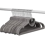 Home-it 30 Pack Clothes Hangers Gray Velvet Hangers Love Shaped Clothes Hanger Ultra Thin No Slip
