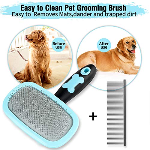 Dog Brush & Cat Brush-Dog Comb & Cat Comb, Shedding Grooming Tools - Professional Pet Grooming Brush for Small, Medium & Large Dogs and Cats, with Short to Long Hair