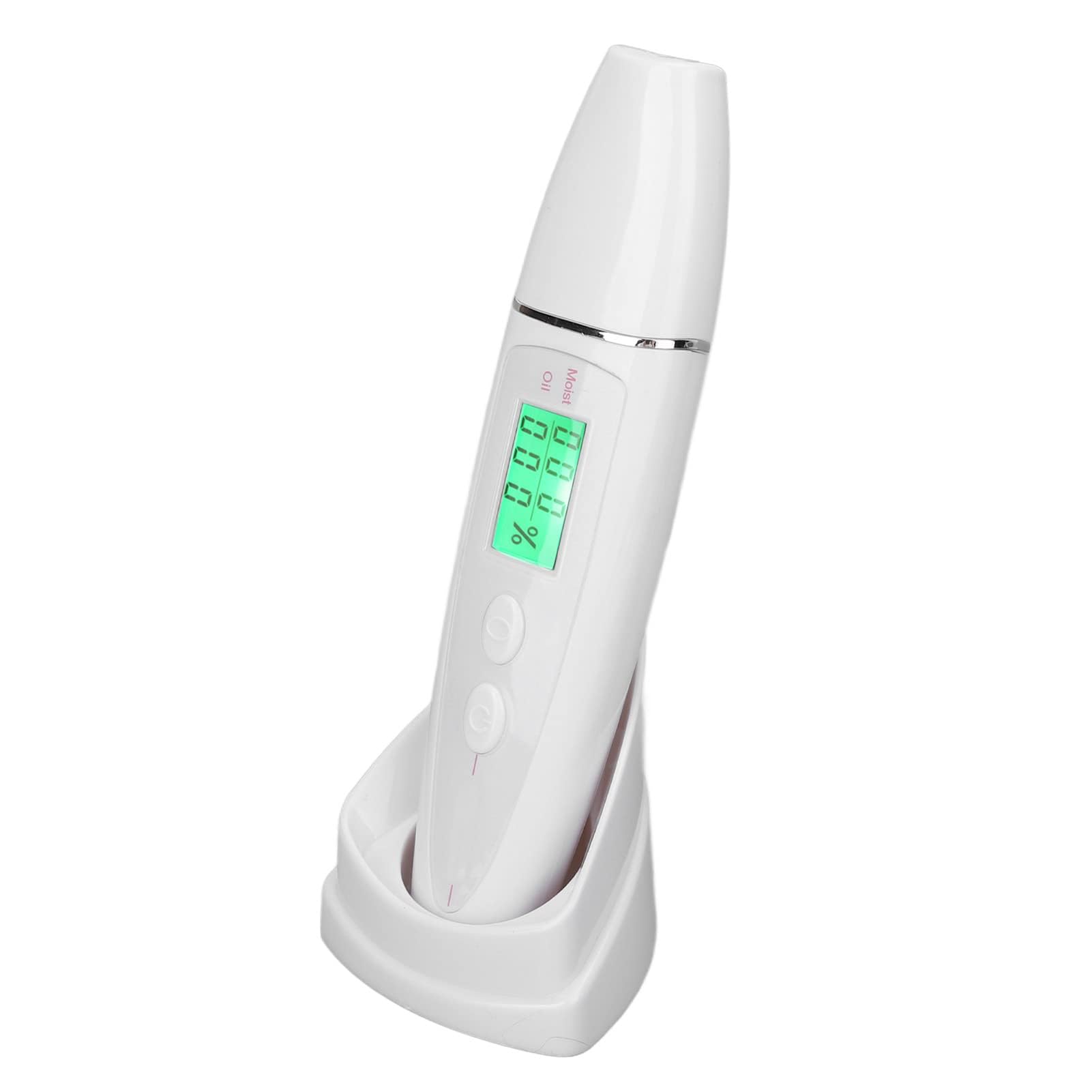 Skin Hydration Tester Skin Pen Smart Display Skin Care Portable Digital Skin Detector Pen Corneometer for Home Beauty Salon White