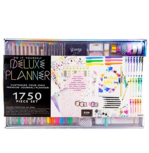 Do It Yourself Deluxe Planner 1750 Piece Kit - Daily, Monthly, Yearly Journal Planner - Gift Set