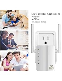 Aigital WiFi Range Extender 300 Mbps Mini Wireless WiFi Repeater Router Internet Signal Booster with WPS Function 2.4GHz Band Amplifier with High Gain Dual Antenna Covering Whole Smart Home.