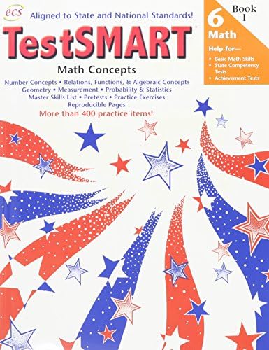 TestSMART for Math Concepts Grade 6: Help for Basic Math Skills, State Competency Tests, Achievement Tests Paperback – April 1, 2002