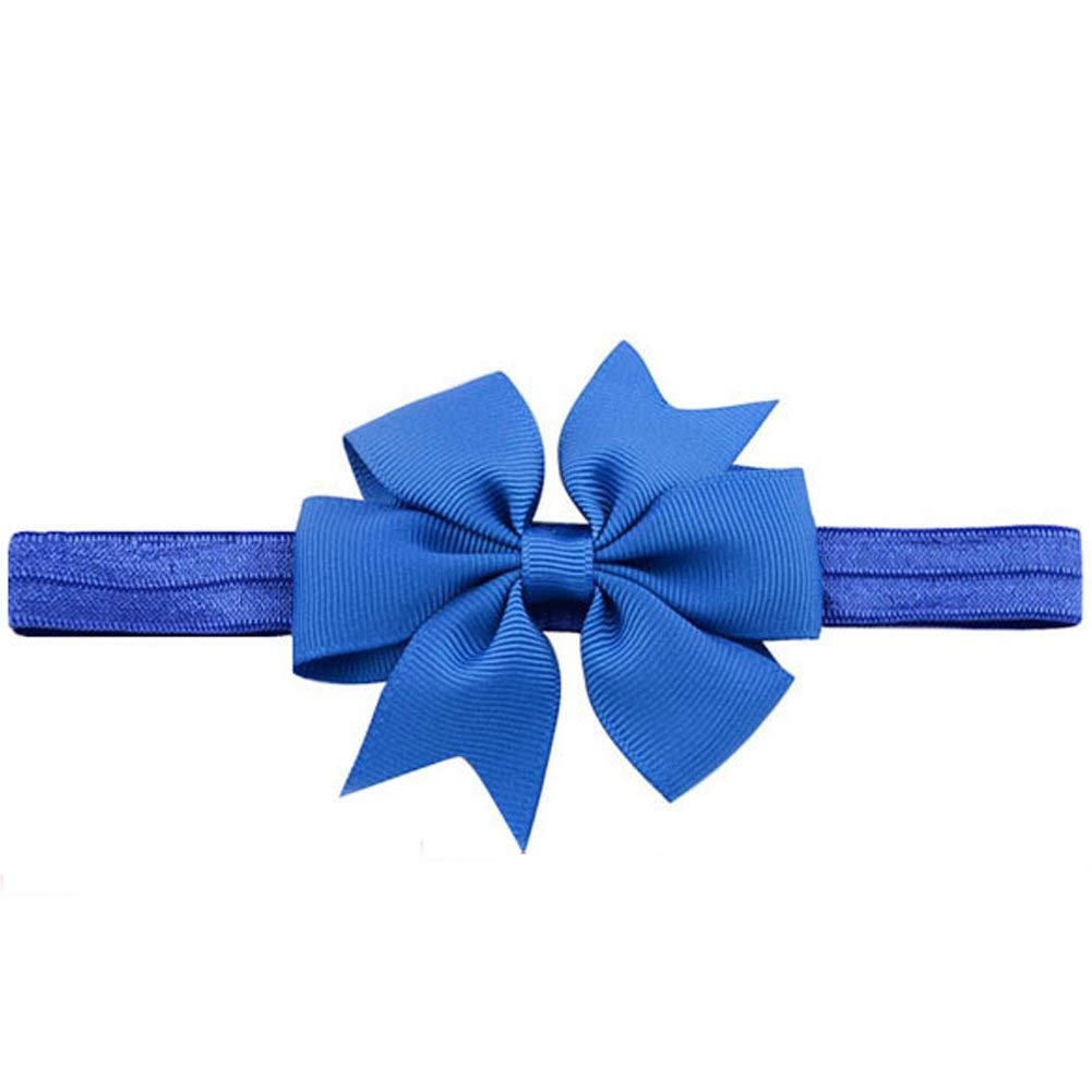 3 Inch Grosgrain Ribbon Hair Bows Headbands for Baby Girls Infants Kids and Toddler 10piece (10pcs Random Color)