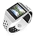 UMTELE Compatible for Fitbit Ionic Band, Two-Toned Perforated Strap Breathable Accessory Wristband with Quick Lock&Release Buckle Replacement for Fitbit Ionic Smart Watch, Large, White/Black
