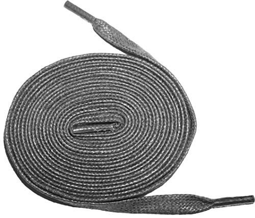 Shoeslulu 20" Premium Flat Waxed Cotton Bootlaces Shoelaces (19.5 in. (50 cm), Charcoal Grey)