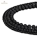 BEADNOVA Black Lava Beads Natural Crystal Beads Stone Gemstone Round Loose Energy Healing with Crystal Stretch Cord for Jewelry Making (10mm, 32-34pcs)
