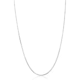 Next Level Jewelry Italian Sterling Silver Box Chain Necklaces, Women's Thin Sterling Silver Chain