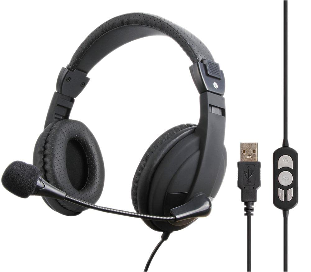PRO SIGNAL PSG3434 Stereo Headphones USB with Swivel Mic