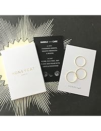 HONEYCAT Super Skinny Martillado o suave apilamiento anillos Trio Set en oro, oro rosa, o plata   Minimalista, joyería delicada