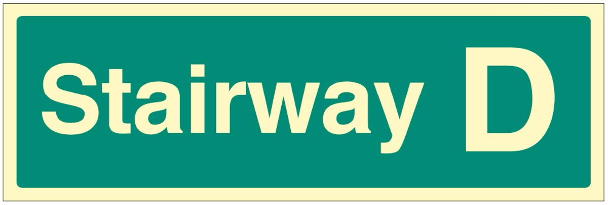 Stairway D Photoluminescent Rigid Sign