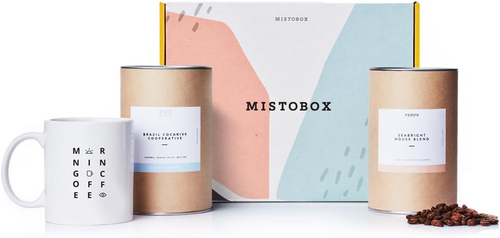 MistoBox Coffee Lovers Artisanal Whole Bean Coffee Beans & Mug Gift Box - Color Pop