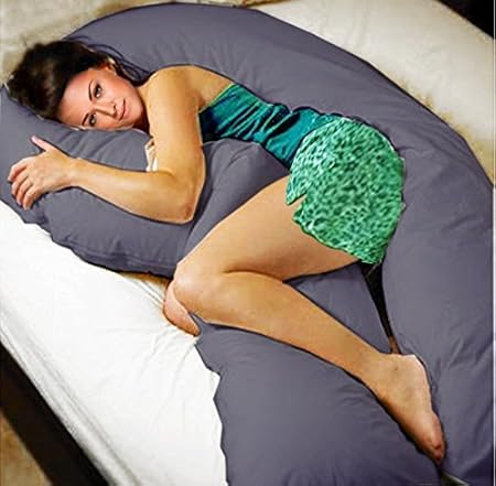 Original Coozly Premium Pregnancy U Lyte Pillow with fine Coozly HQ Fibres & Navy Cover U2 (Wgt-4.5 Kg)